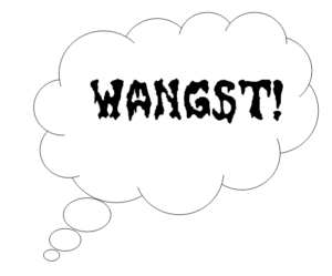 thought bubble with "wangst!" inside