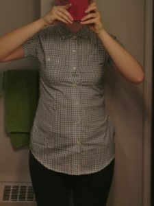 My torso in a button-down shirt that fits way better
