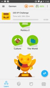 screencap of trophy from Duolingo app